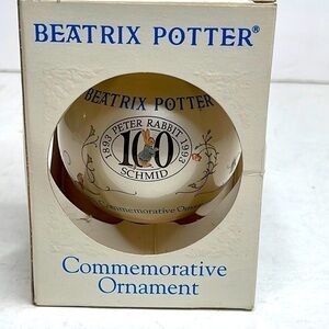 SCHMID 1993 BEATRIX POTTER COMMEMORATIVE CHRISTMAS ORNAMENT New in Box